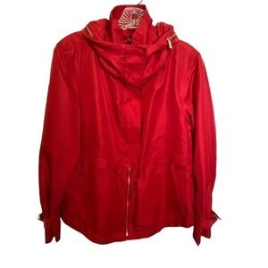 Zara Women’s Hooded Windbreaker Jacket Size Small Red